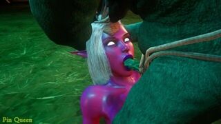 Night elf caught by goblins swallows small cock Wild Life - porn video