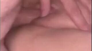 He plays with my clit and gives me a creampie - porn video
